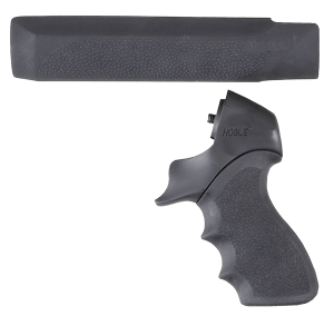 Hogue 05015 OverMolded Tamer Pistol Grip & Forend Black Rubber with Finger Grooves Polymer Forend for Mossberg 500 12 Gauge