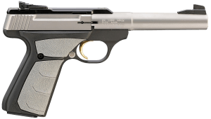 Browning 051483490 Buck Mark Camper *CA Compliant 22 LR 10+1 5.50" Tapered Bull Barrel Matte Stainless Serrated SS Slide Matte Black Aluminum Frame & Gray Overmolded Grips