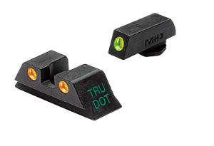 Meprolight USA 102243301 Tru-Dot  Black | Green Tritium Front Sight Orange Tritium Rear Sight Set