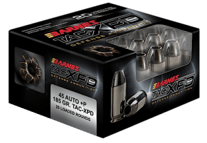 Barnes Bullets 21555 TAC-XPD Defense Handgun 45ACP +P 185gr 20 Per Box/10 Case