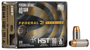 Federal P40HST1S Premium Personal Defense 40 S&W 180 gr HST Jacketed Hollow Point 20rd Box