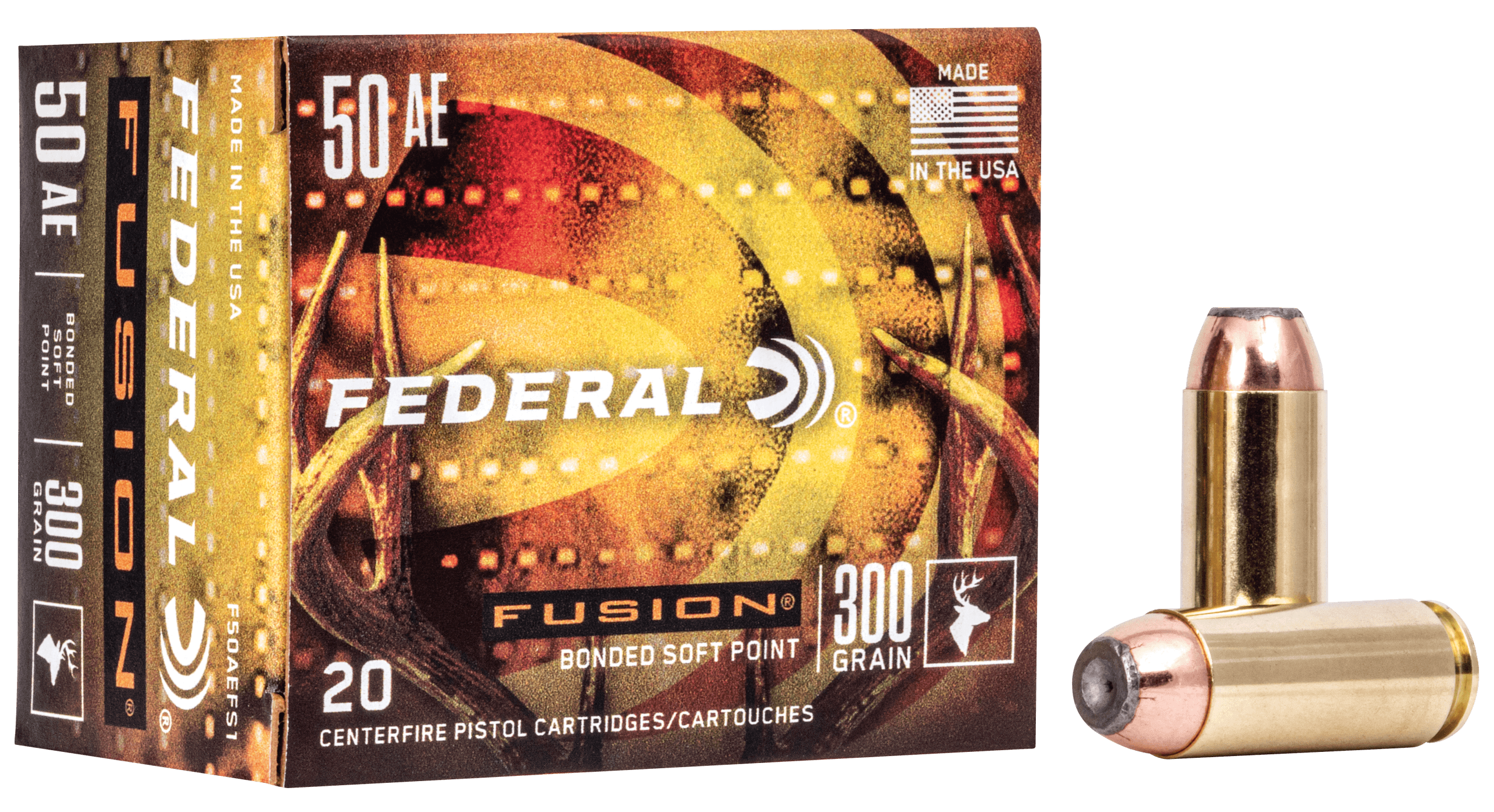 Federal F50AEFS1 Fusion Handgun 50 AE 300 gr Fusion Soft Point 20rd Box