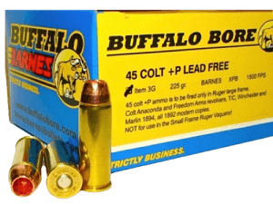Buffalo Bore Ammunition 3G20 Buffalo-Barnes Strictly Business 45 Colt (LC) +P 225 gr Barnes VOR-TX XPB Lead-Free 20rd Box