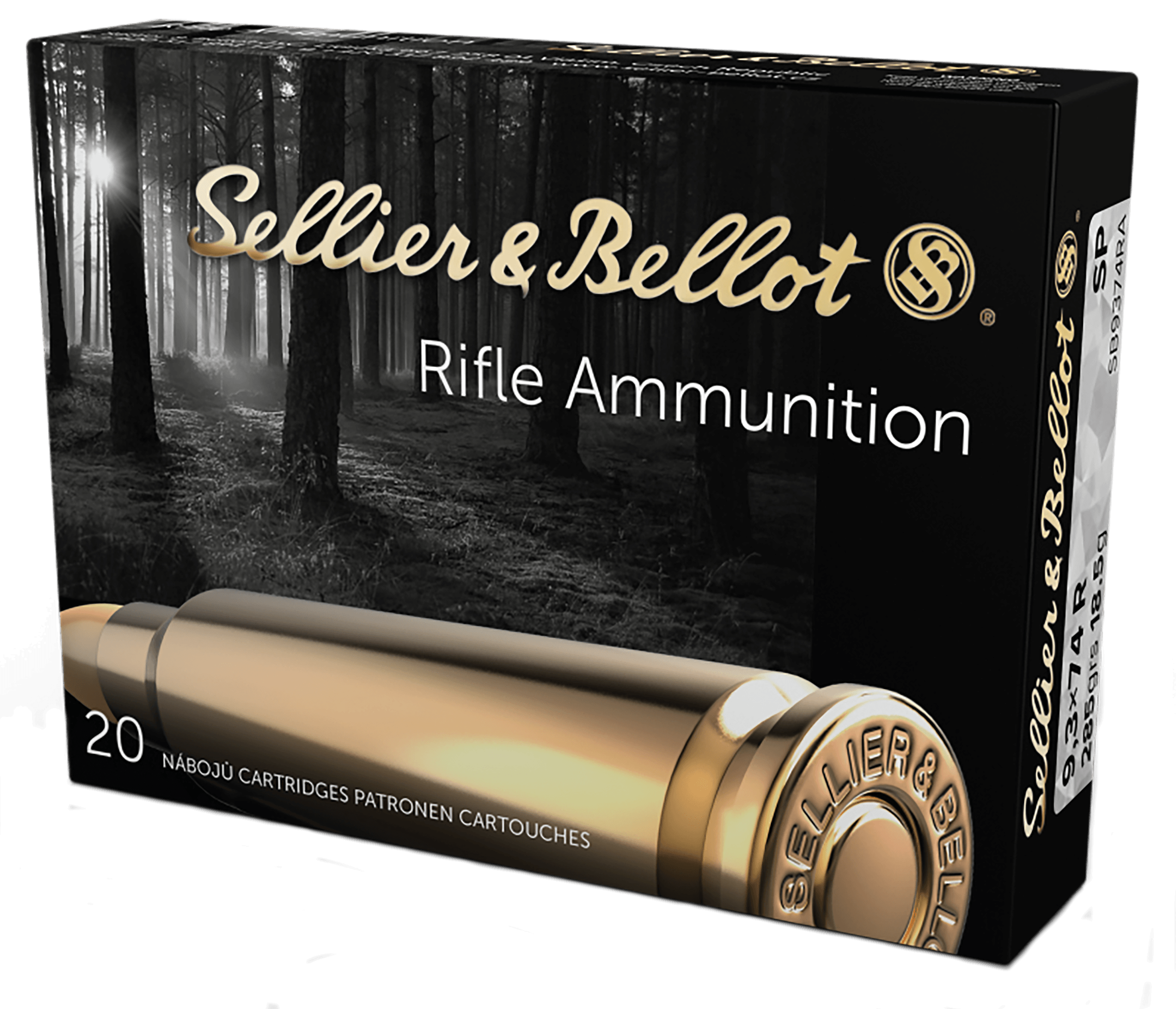 Sellier & Bellot SB9374RA Rifle 9.3mmx74R 286 gr Soft Point 20rd Box