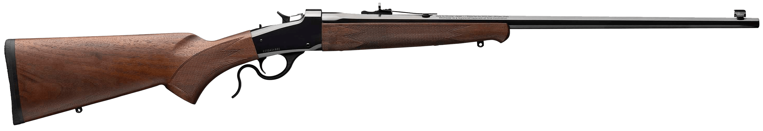 Winchester Repeating Arms 524100102 Model 1885 Low Wall Hunter 22 LR 1rd 24 Blued Octagon Barrel & Steel Receiver Schnabel-Style Checkered Forearm Checkered Walnut Curved Grip Stock w/Pachmayr Decelerator Recoil Pad"
