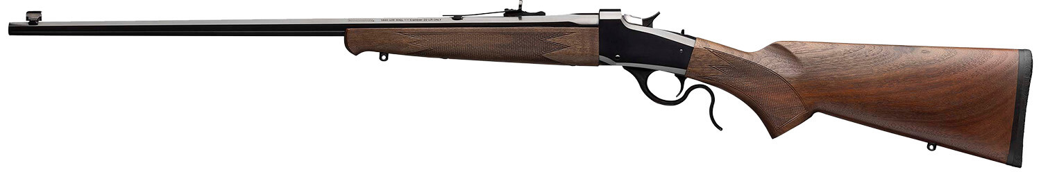 Winchester Repeating Arms 524100102 Model 1885 Low Wall Hunter 22 LR 1rd 24 Blued Octagon Barrel & Steel Receiver Schnabel-Style Checkered Forearm Checkered Walnut Curved Grip Stock w/Pachmayr Decelerator Recoil Pad" - Image 2