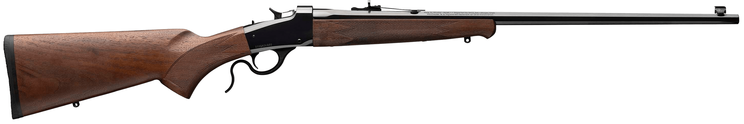 Winchester Repeating Arms 524100170 Model 1885 Low Wall Hunter 17 HMR 1rd 24 Blued Octagon Barrel & Steel Receiver Schnabel-Style Checkered Forearm Checkered Walnut Curved Grip Stock w/Pachmayr Decelerator Recoil Pad"