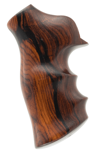 Hogue 80800 Fancy Hardwood Brown Cocobolo Hardwood with Finger Grooves for Ruger GP100 Super Redhawk
