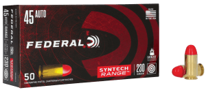 Federal AE45SJ1 American Eagle Syntech Range 45ACP 230gr Total Syntech Jacket Round Nose 50rd Box
