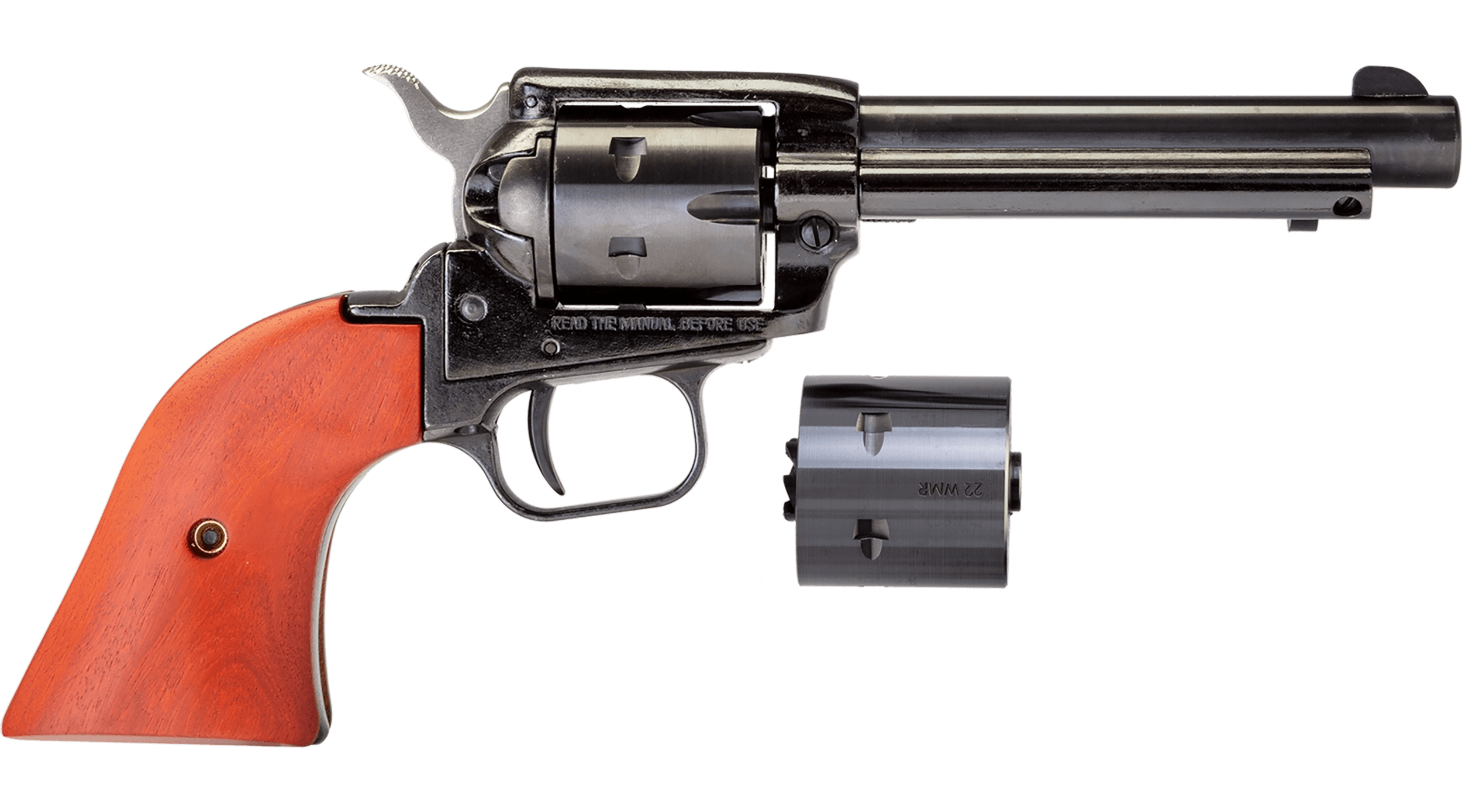 Heritage Mfg RR22MB4 Rough Rider 22 LR/22 WMR 6 Shot 4.75" Black Barrel Cylinder & Frame Cocobolo Grips