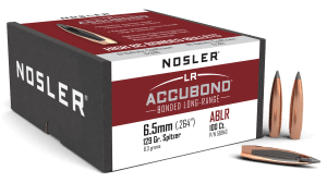 Nosler 58943 AccuBond Long Range 6.5mm .264 129 GR Spitzer Point 100 Box