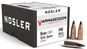 Nosler 26123 Varmageddon  6mm .243 70 gr Flat Base Tipped/ 100rd Box