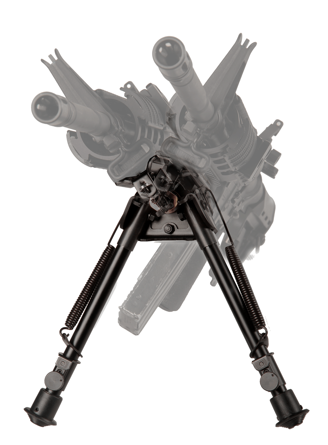 Blackhawk 71BP09BK Sportster Pivot + Traverse Bipod 6"-9"Black Anodized Metal Sling Swivel Attached with Rubber Feet