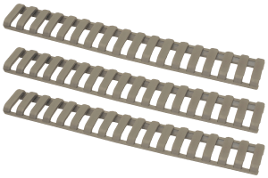 Ergo 1373DE Low-Pro Ladder Rail Covers Rifle 18 Slot Dark Earth Rubber 3 Pack