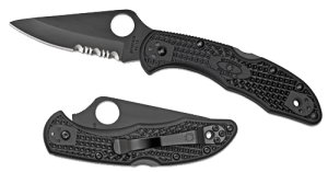 Spyderco C11PSBBK Delica4 Folder 2.88" VG-10 Black Blade FRN Black Handle