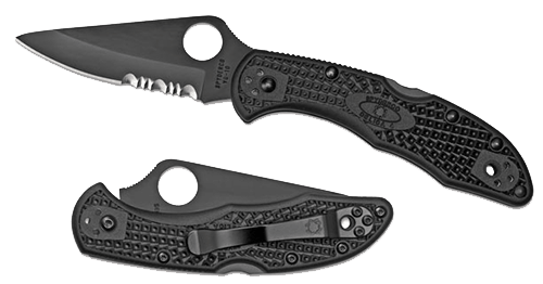 Spyderco C11PSBBK Delica4 Folder 2.88" VG-10 Black Blade FRN Black Handle