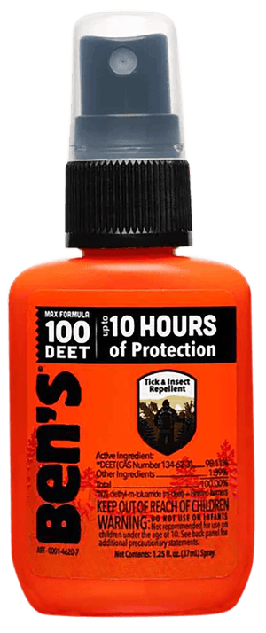 Ben's 00067070 100  Odorless Scent 1.25 oz Spray Repels Ticks & Biting Insects Effective Up to 10 hrs