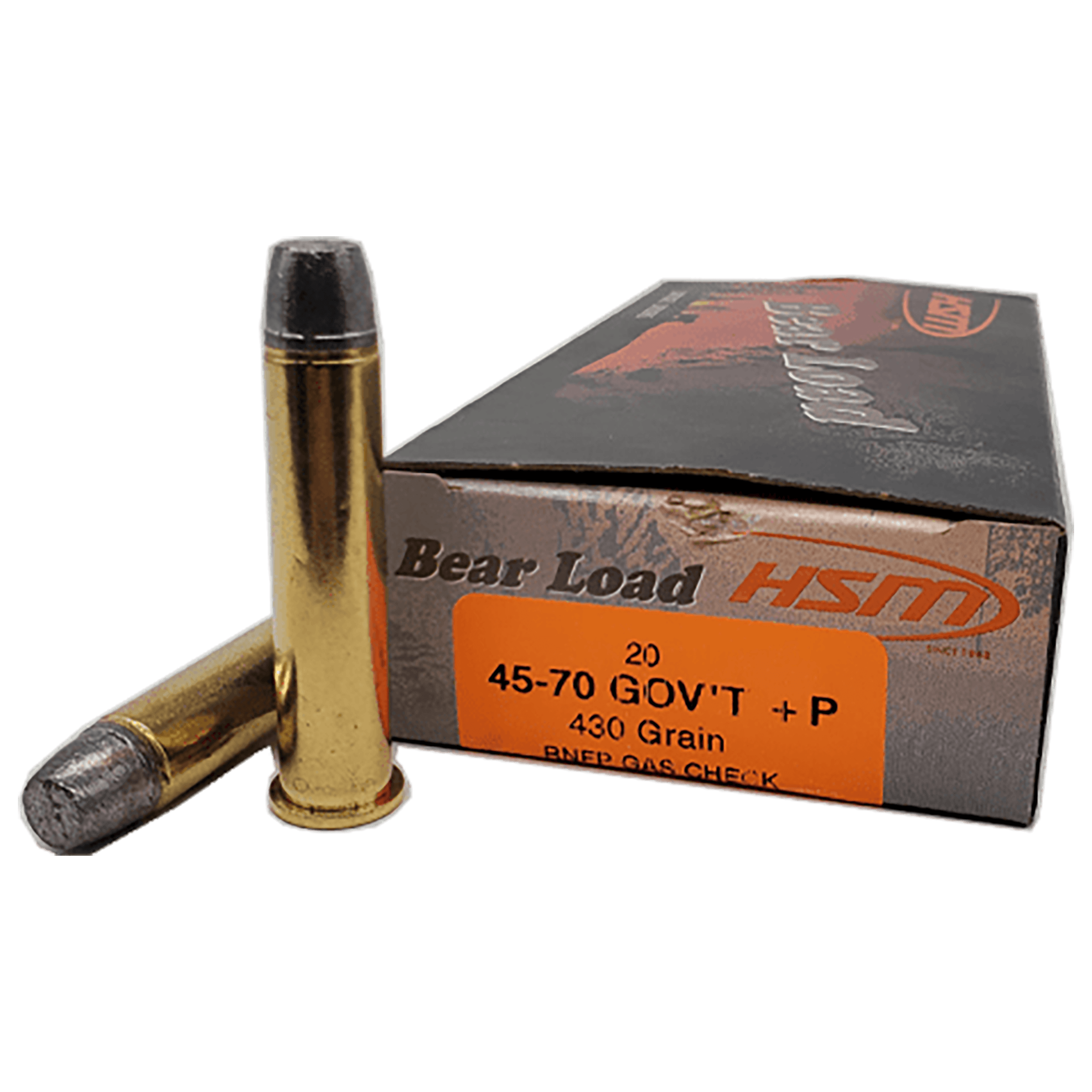 HSM 457012N Bear Load Hunting 45-70 Gov 430 gr Round Nose Flat Point (RNFP) 20rd Box
