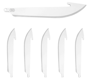 Outdoor Edge RR6 RazorLite Replacement Blades Drop Point 3.50" 420J2 Stainless Steel Blade Silver 6 Blades