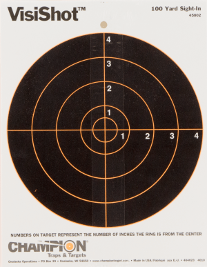 Champion Targets 45802 VisiShot Paper Bullseye Black/White 10 Pack