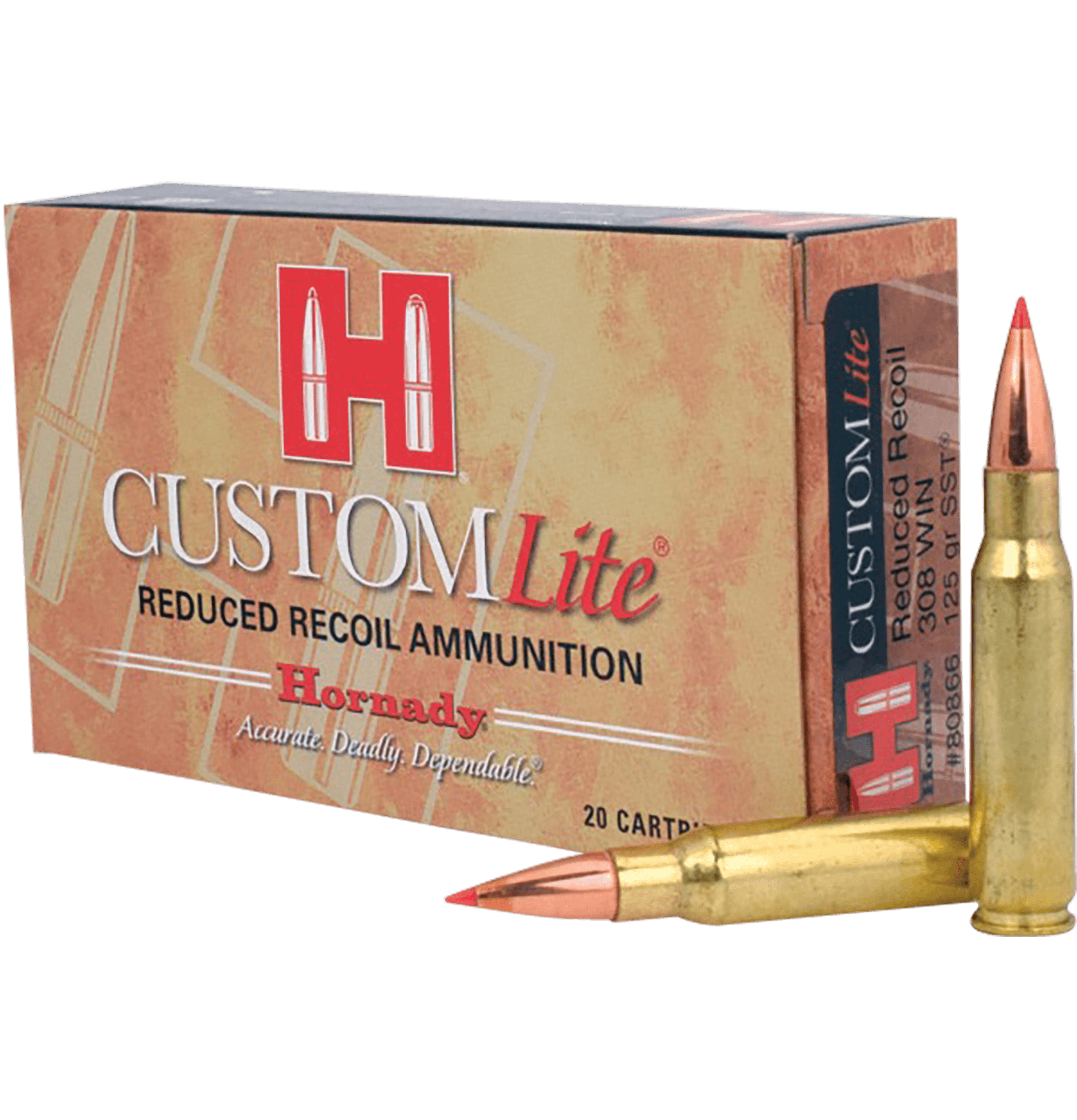 Hornady 80866 Custom Lite Hunting 308 Win 125 gr Super Shock Tip (SST) 20rd Box