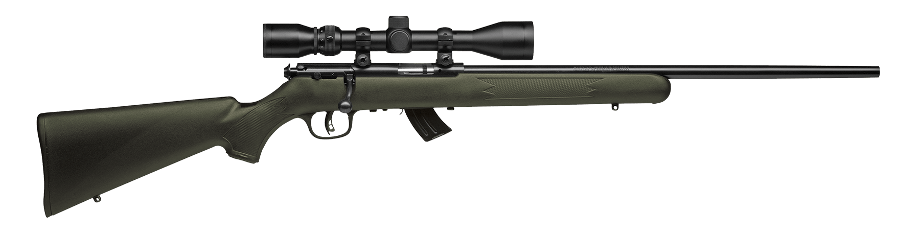 Savage Arms 26721 Mark II FXP 22 LR Caliber with 5+1 Capacity 21" Barrel Matte Blued Metal Finish & OD Green Synthetic Stock Right Hand (Full Size) Includes 3-9x40mm Scope