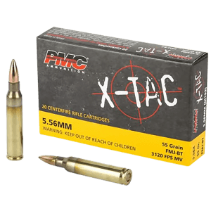 PMC 556XBP X-Tac Battle Pack 5.56x45mm NATO 55 gr 3270 fps Full Metal Jacket Boat-Tail (FMJBT) 200 Bx/5 Cs