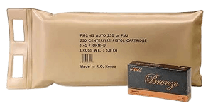 PMC 45ABP Bronze Battle Pack 45 ACP 230 gr 830 fps Full Metal Jacket (FMJ) 250rd Box
