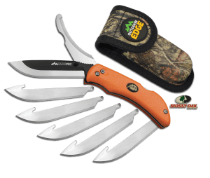 Outdoor Edge RO20C RazorPro 3.50" Folding Razor/Gut Plain/Saw 420J2 Stainless Steel Blade FRN Orange Handle