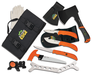 Outdoor Edge OF1 Outfitter Hunting Set Multiple 420J2 Stainless Steel Blade FRN Orange Handle