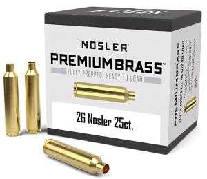 Nosler 10140 Premium Brass Unprimed Cases 26 Nosler Rifle Brass 25rd Box