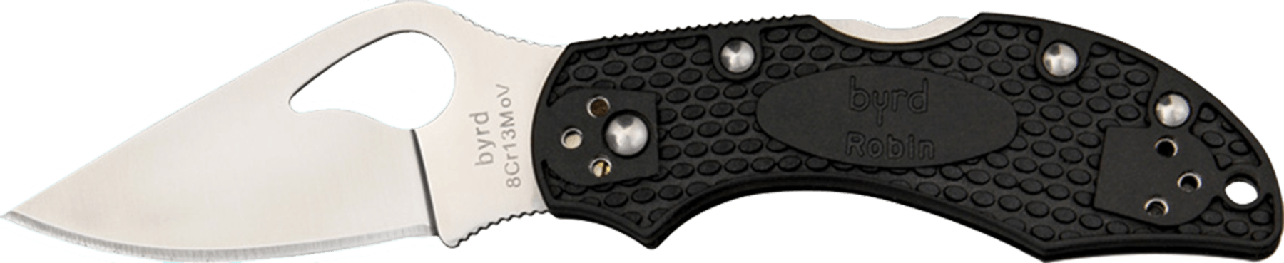 Spyderco BY10PBK2 Byrd Robin 2 Lightweight 2.43" Folding Drop Point Plain 8Cr13MoV SS Blade Black Bi-Directional Texturing FRN Handle Includes Pocket Clip