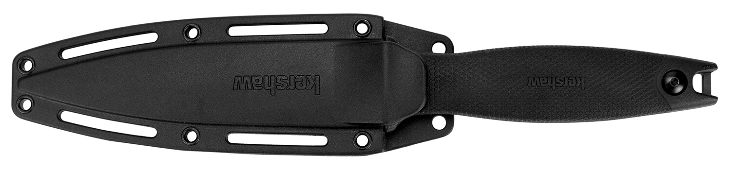 Kershaw 4007 Secret Agent 4.40" Fixed Spear Point Plain Black Oxide 8Cr13MoV SS Blade Black Glass-Filled Nylon Handle Includes Sheath - Image 3