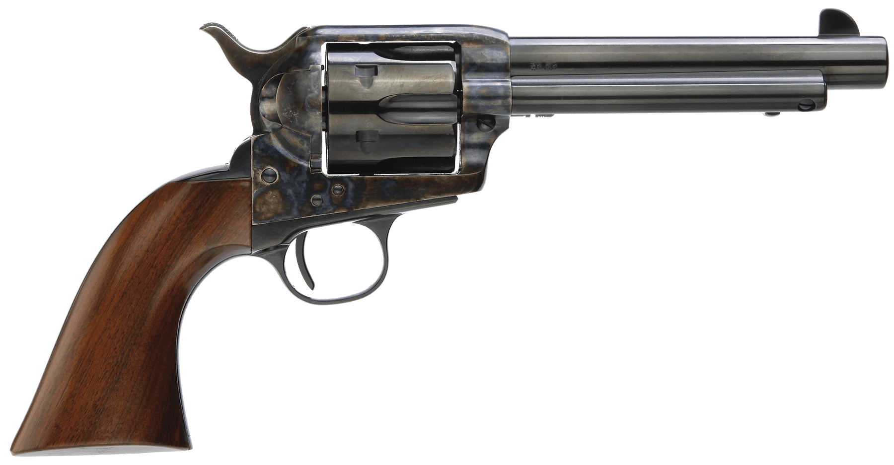 Taylors & Company 550858DE 1873 Gunfighter Deluxe 45 Colt (LC) Caliber with 5.50 Blued Finish Barrel 6rd Capacity Blued Finish Cylinder Color Case Hardened Finish Steel Frame Walnut Army Size Grip & Overall Taylor Polish"