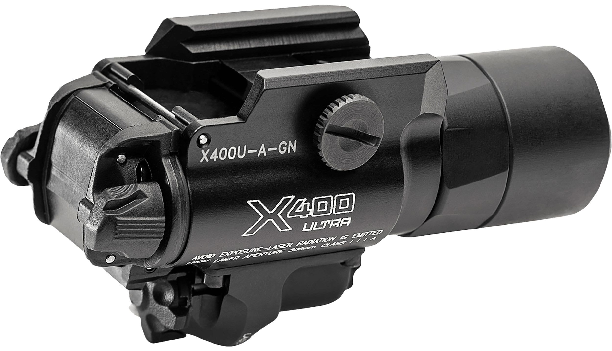 SureFire X400UAGN X400U Weapon Light 1000 Lumens Output White LED Light Green Laser 213 Meters Beam Picatinny/Weaver/Glock Rails Mount Black Anodized Aluminum