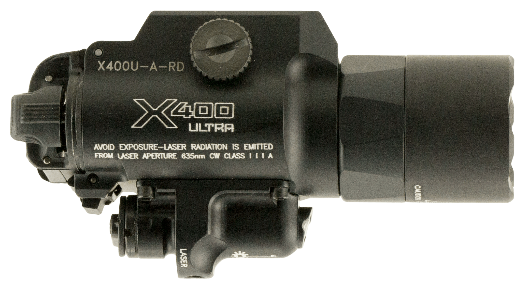 SureFire X400UARD X400U Weapon Light 1000 Lumens Output White LED Light Red Laser 213 Meters Beam Picatinny/Weaver/Glock Rails Mount Black Anodized Aluminum