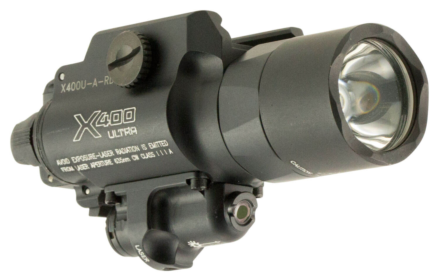 SureFire X400UARD X400U Weapon Light 1000 Lumens Output White LED Light Red Laser 213 Meters Beam Picatinny/Weaver/Glock Rails Mount Black Anodized Aluminum - Image 3