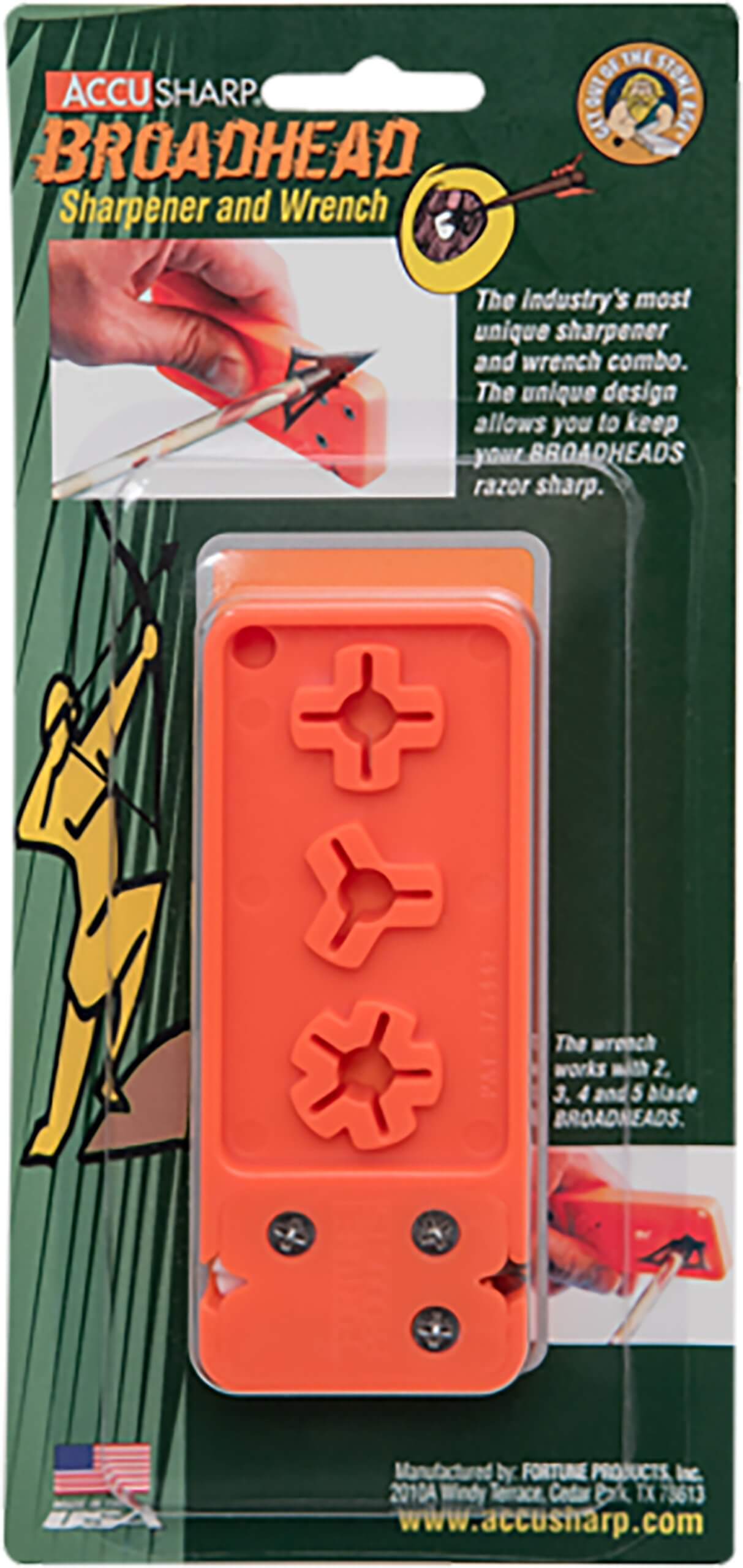 AccuSharp 013C Broadhead Sharpener & Wrench Tungsten Carbide Sharpener Orange - Image 3