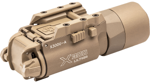 SureFire X300UATN X300U-A Weapon Light 1000 Lumens Output White LED Light 213 Meters Beam Universal/Picatinny Rails Mount Tan Anodized Aluminum
