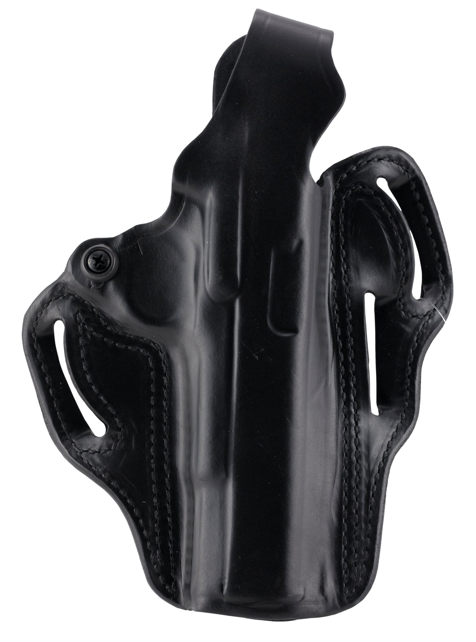 DeSantis Gunhide 001BAB6Z0 Thumb Break Scabbard OWB Black Leather Belt Slide Compatible w/Glock 19/19X Belt 1.75" Wide Right Hand