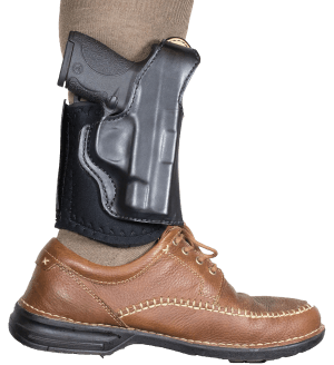 DeSantis Gunhide 014PCX7Z0 Die Hard Rig Ankle Black Leather/Sheepskin Ankle Fits S&W M&P Shield 9/40 Right Hand