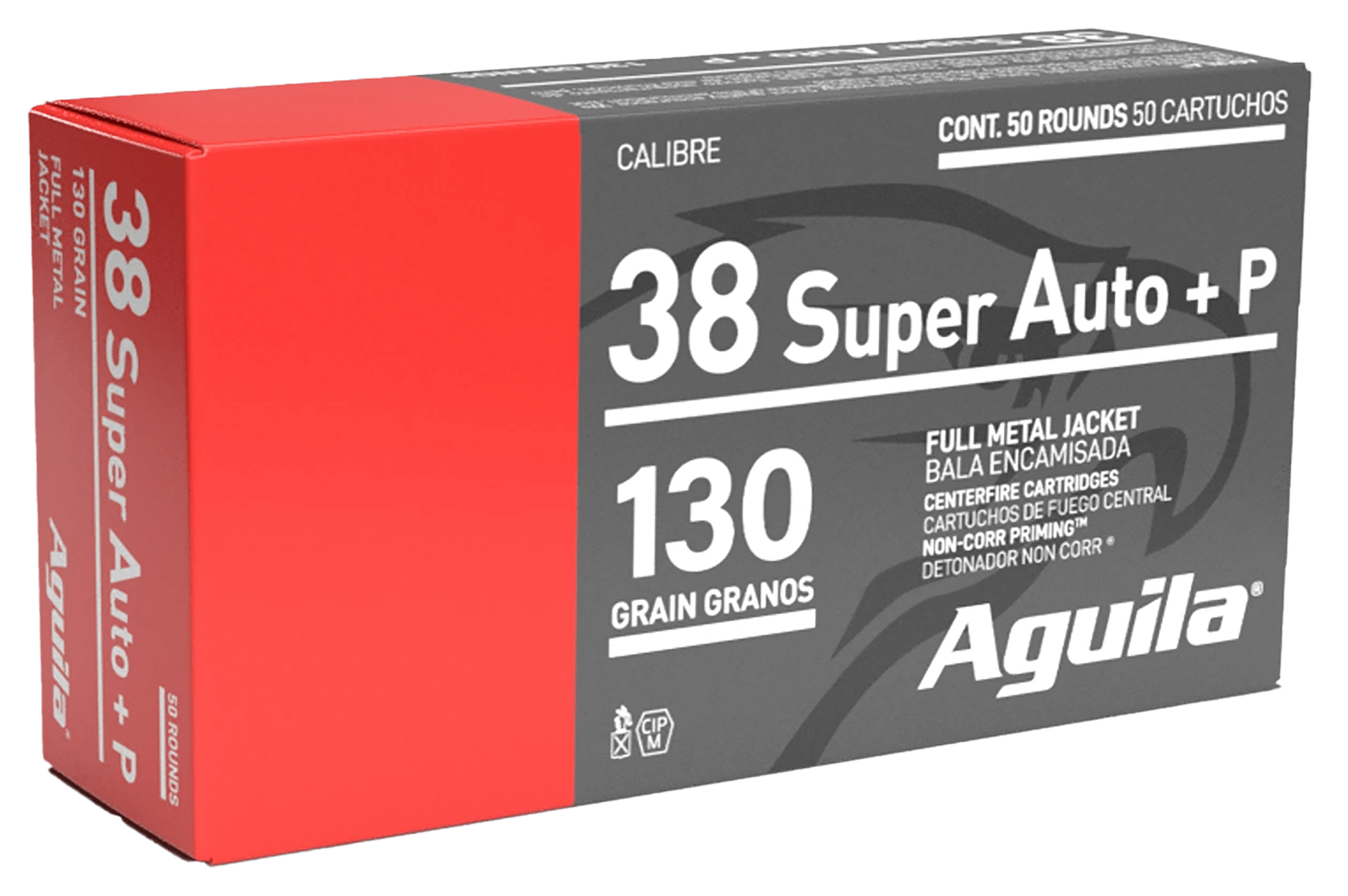 Aguila 1E382112 Target & Range Handgun 38 Super +P 130 gr Full Metal Jacket 50rd Box