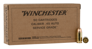 Winchester Ammo SG45W USA Service Grade 45 ACP 230 gr Full Metal Jacket (FMJ) 50rd Box