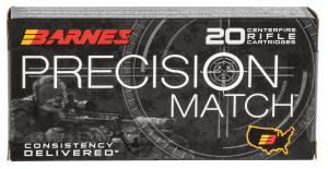 Barnes Bullets 30848 Precision Match Centerfire Rifle 5.56x45mm NATO 85 gr Open Tip Match Boat-Tail 20rd Box