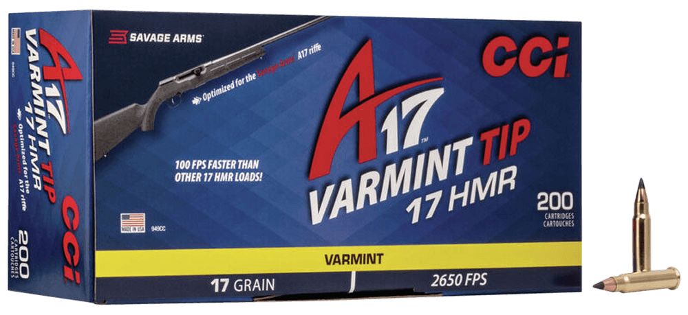 CCI 949CC Varmint A17 17 HMR 17 gr Varmint Tipped 200rd Box