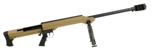 Barrett 14032 M99 50 BMG 1rd 29" Fluted Barrel 3 Port Fanned High Efficiency Muzzle Brake Flat Dark Earth Cerakote Aluminum Receiver Flat Dark Earth Fixed Synthetic Stock w/Sorbothane Recoil Pad Manual Safety Optics Ready