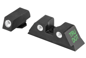 Meprolight USA 102243201 Tru-Dot Green Fixed Green Tritium Front/ Yellow Tritium Rear/Black Frame Compatible w/Glock 9mm Luger/40 S&W/357 Sig/.45 GAP Front Post/Rear Dovetail Mount