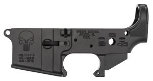 Spikes STLS015 Punisher Stripped Lower Receiver Multi-Caliber 7075-T6 Aluminum Black Anodized for AR-15