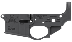 Spikes STLS016 Calico Jack Stripped Lower Receiver Multi-Caliber 7075-T6 Aluminum Black Anodized for AR-15