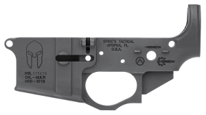 Spikes STLS021 Spartan Stripped Lower Receiver Multi-Caliber 7075-T6 Aluminum Black Anodized for AR-15
